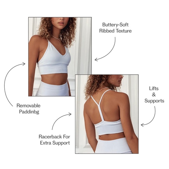 EasySundays Easy Sundays UpLift Seamless Ribbed Bra Pacific Blue XS S NWT NEW - Picture 8 of 13